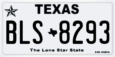 TX license plate BLS8293
