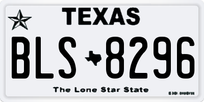 TX license plate BLS8296