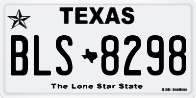 TX license plate BLS8298