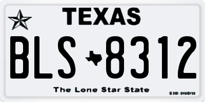 TX license plate BLS8312