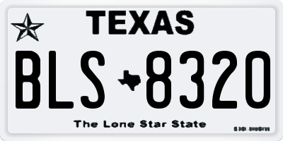 TX license plate BLS8320