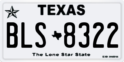 TX license plate BLS8322
