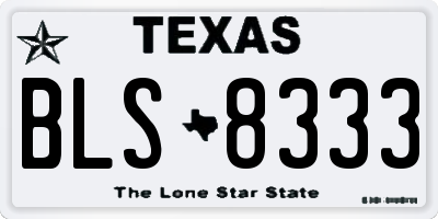 TX license plate BLS8333