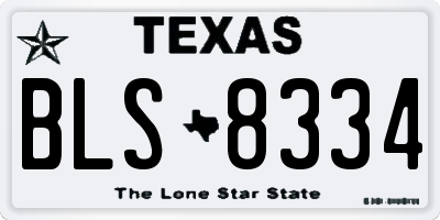 TX license plate BLS8334