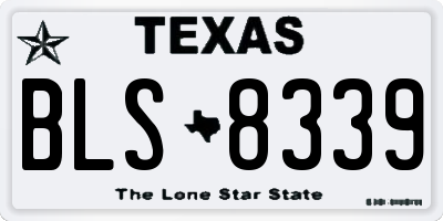 TX license plate BLS8339