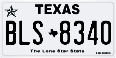 TX license plate BLS8340