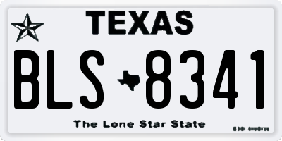 TX license plate BLS8341