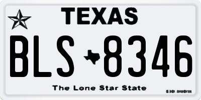 TX license plate BLS8346