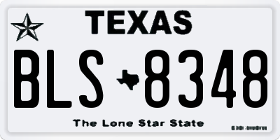 TX license plate BLS8348