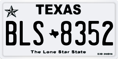 TX license plate BLS8352