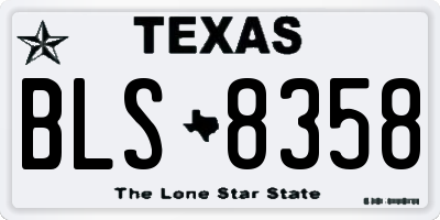 TX license plate BLS8358