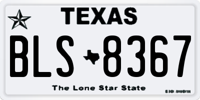 TX license plate BLS8367