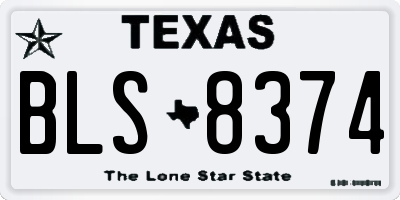 TX license plate BLS8374