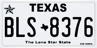 TX license plate BLS8376
