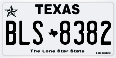 TX license plate BLS8382