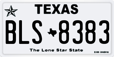 TX license plate BLS8383