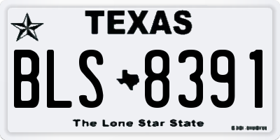 TX license plate BLS8391