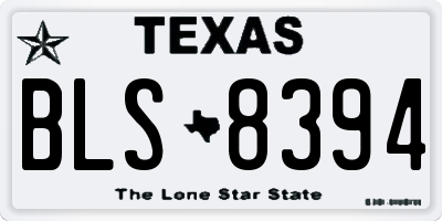 TX license plate BLS8394