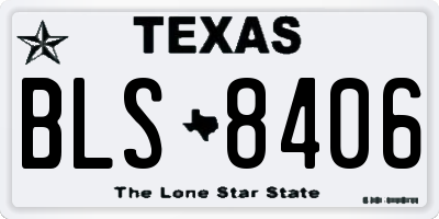 TX license plate BLS8406