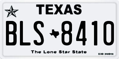 TX license plate BLS8410