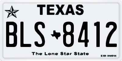 TX license plate BLS8412