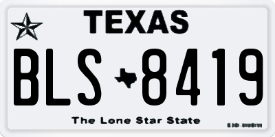 TX license plate BLS8419