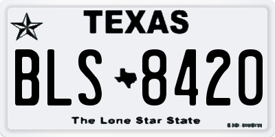 TX license plate BLS8420