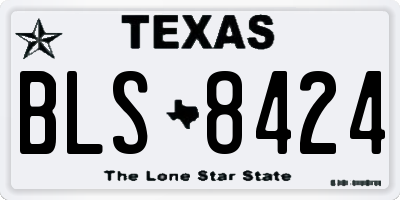 TX license plate BLS8424