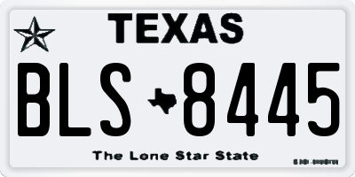 TX license plate BLS8445