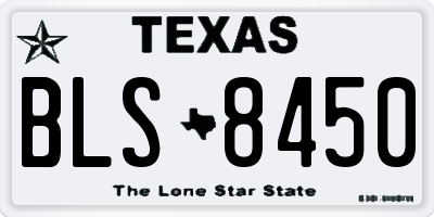 TX license plate BLS8450