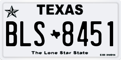 TX license plate BLS8451