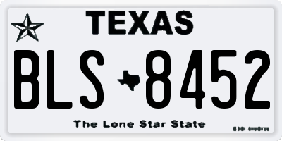 TX license plate BLS8452