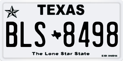 TX license plate BLS8498