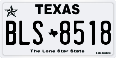TX license plate BLS8518