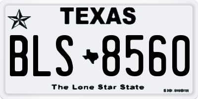 TX license plate BLS8560