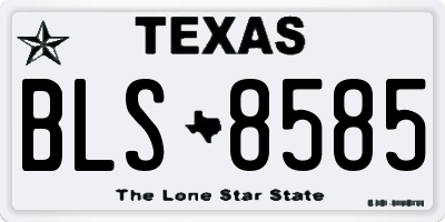 TX license plate BLS8585