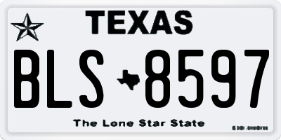 TX license plate BLS8597