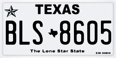 TX license plate BLS8605