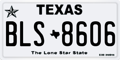TX license plate BLS8606