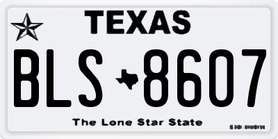 TX license plate BLS8607