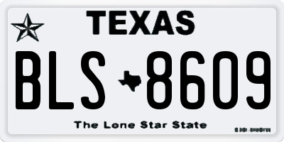 TX license plate BLS8609