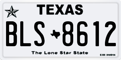 TX license plate BLS8612