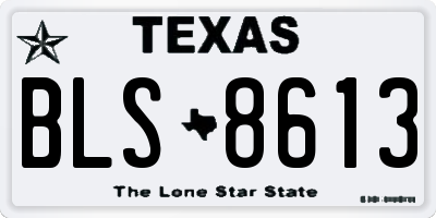 TX license plate BLS8613