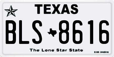 TX license plate BLS8616
