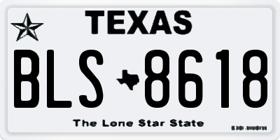 TX license plate BLS8618