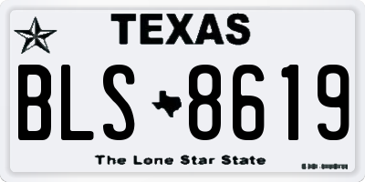 TX license plate BLS8619