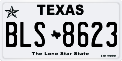 TX license plate BLS8623