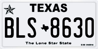 TX license plate BLS8630