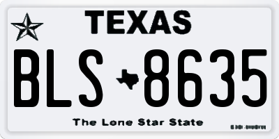 TX license plate BLS8635