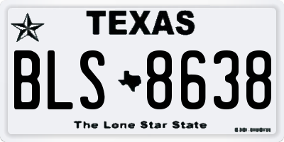 TX license plate BLS8638